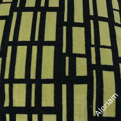 Brunschwig & Fils Black Chartreuse Gridlock Velvet Pillow Cover - Aloriam