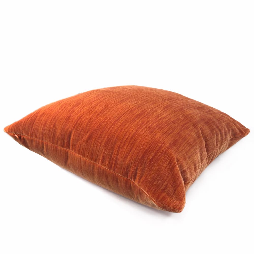 Bryant Orange Strie Velvet Pillow Cover - Aloriam