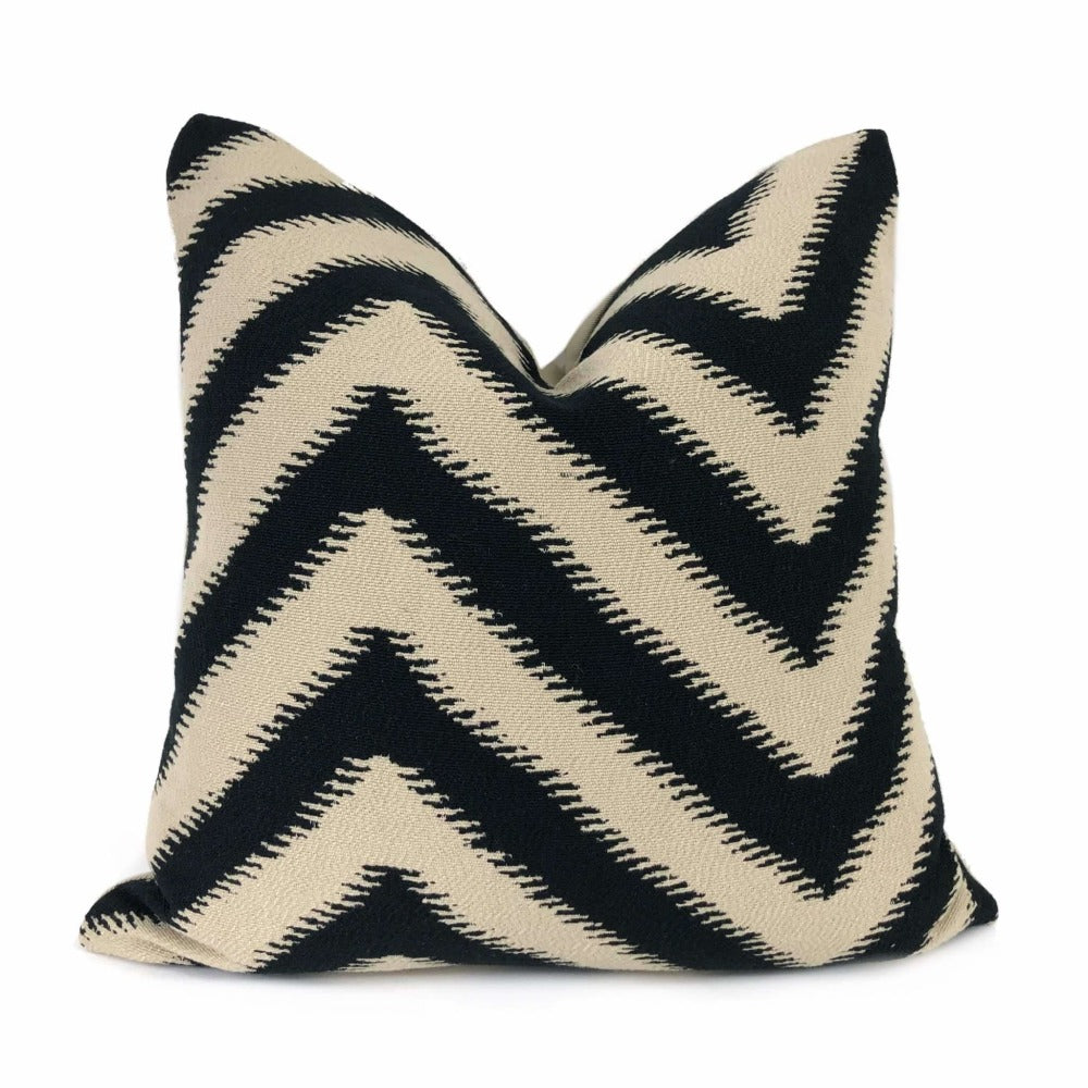 Camberwell Black Beige Serrated Chevron Pillow Cover