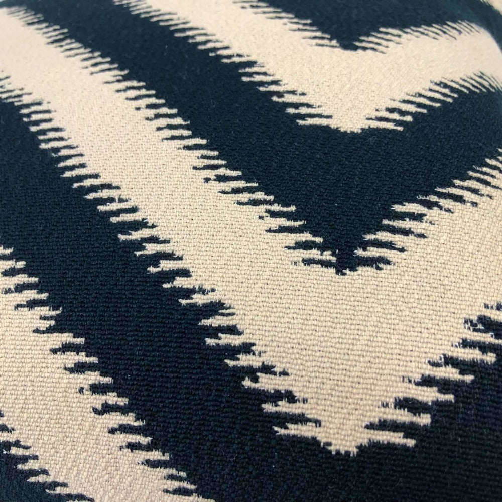 Camberwell Black Beige Serrated Chevron Pillow Cover Cushion Pillow Case Euro Sham 16x16 18x18 20x20 22x22 24x24 26x26 28x28 Lumbar Pillow 12x18 12x20 12x24 14x20 16x26 by Aloriam