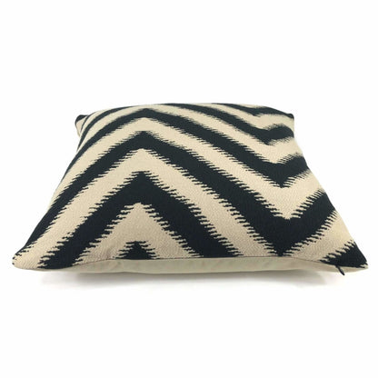 Camberwell Black Beige Serrated Chevron Pillow Sham Cushion Cover 16x16 18x18 20x20 22x22 24x24 26x26 28x28