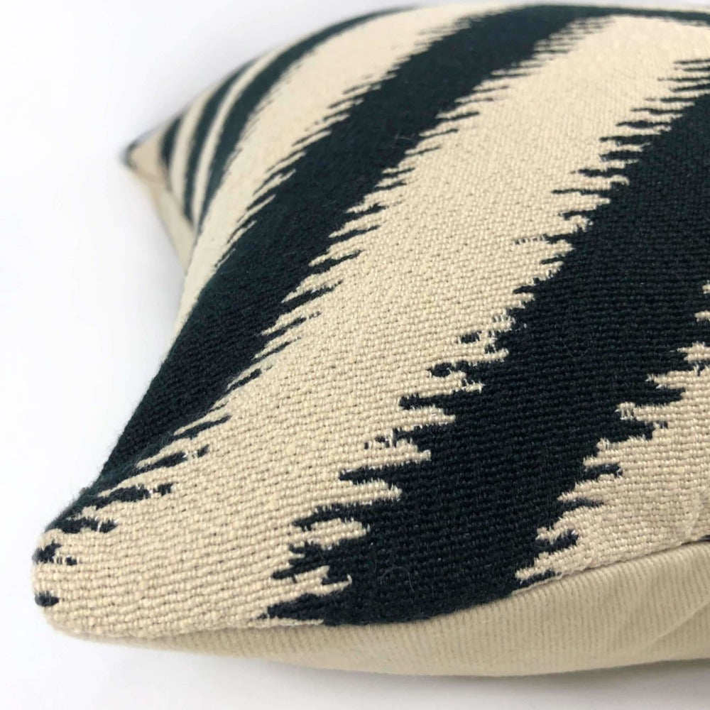 Camberwell Black Beige Serrated Chevron Pillow Cover Cushion Pillow Case Euro Sham 16x16 18x18 20x20 22x22 24x24 26x26 28x28 Lumbar Pillow 12x18 12x20 12x24 14x20 16x26 by Aloriam