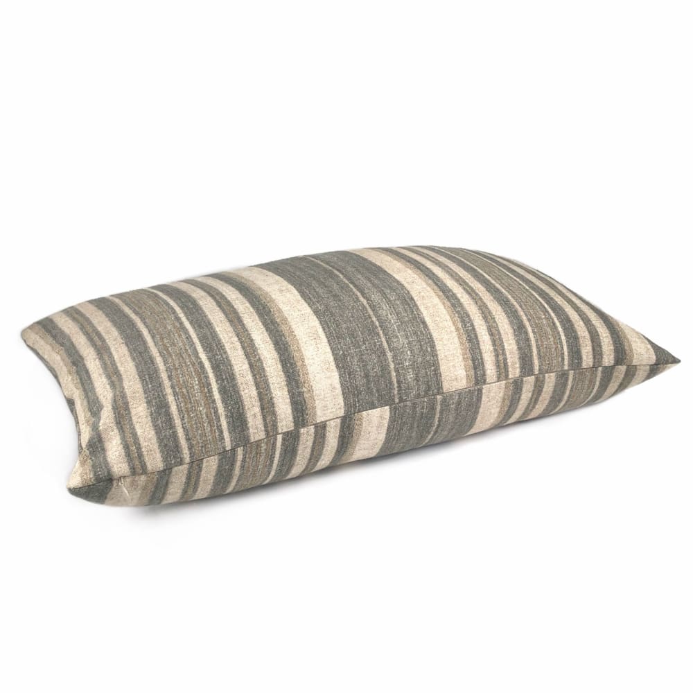 Cape Cod Brown Beige Stripe Cotton Print Pillow Cover - Aloriam