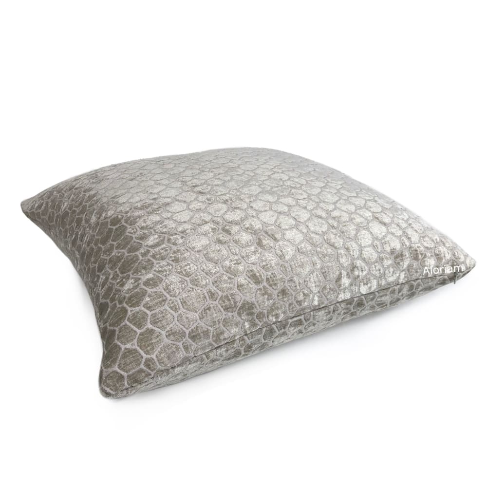 Carrick Gray Modern Geometric Chenille Pillow Cover - Aloriam