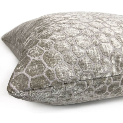 Carrick Gray Modern Geometric Chenille Pillow Cover - Aloriam