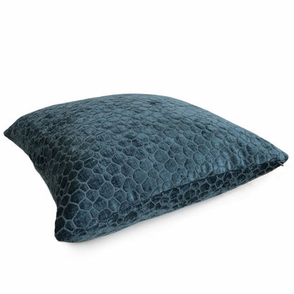 Carrick Navy Blue Modern Geometric Chenille Pillow Cover - Aloriam