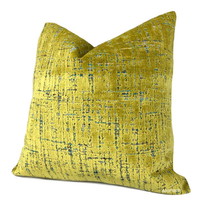 Cassidy Yellow Tweed Textured Velvet Pillow Cover - Aloriam