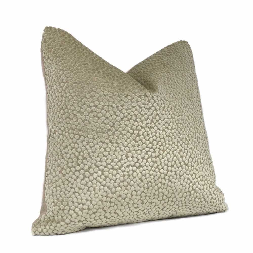 Catelyn Flax Beige Velvet Dots Pillow Cover