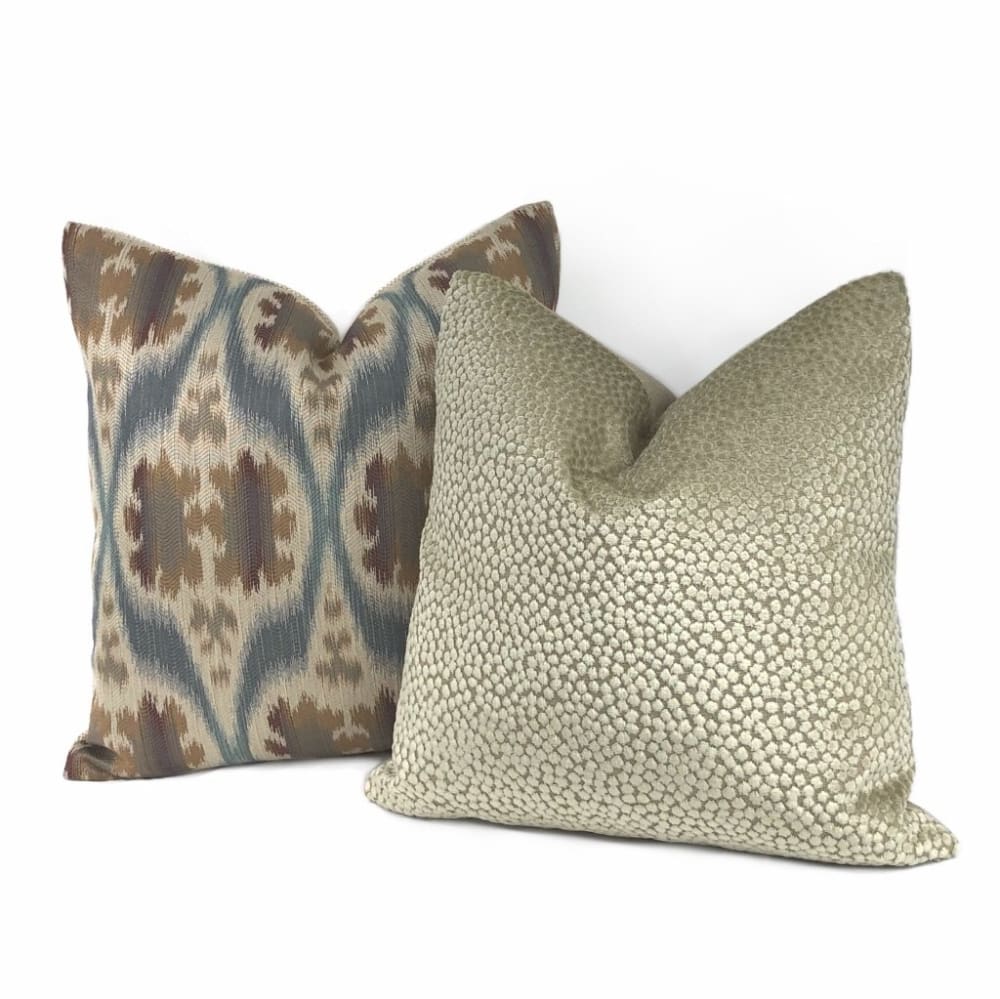 Catelyn Flax Beige Velvet Dots Pillow Cover