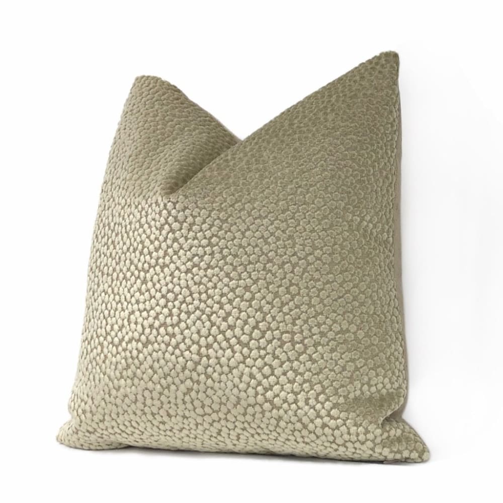 Catelyn Flax Beige Velvet Dots Pillow Cover