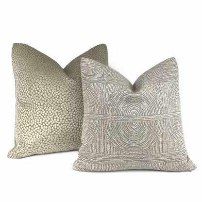 Catelyn Flax Beige Velvet Dots Pillow Cover