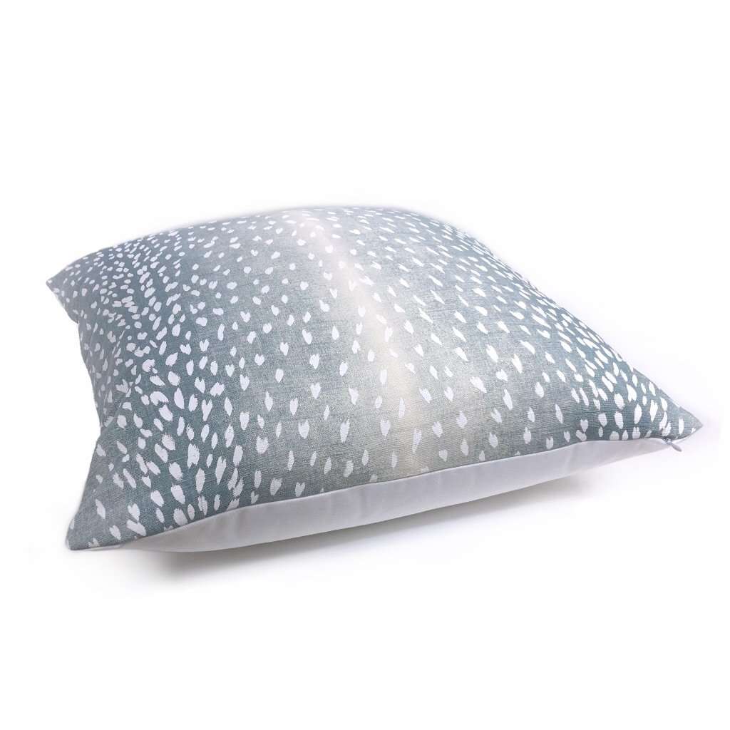 Cervidae Denim Blue White Deer Hide Animal Print Pillow Cover Cushion Pillow Case Euro Sham 16x16 18x18 20x20 22x22 24x24 26x26 28x28 Lumbar Pillow 12x18 12x20 12x24 14x20 16x26 by Aloriam