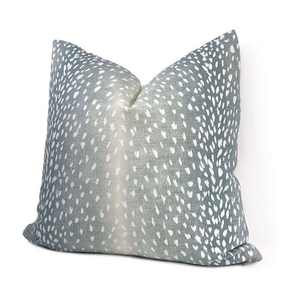 Cervidae Denim Blue White Deer Hide Animal Print Pillow Cover Cushion Pillow Case Euro Sham 16x16 18x18 20x20 22x22 24x24 26x26 28x28 Lumbar Pillow 12x18 12x20 12x24 14x20 16x26 by Aloriam