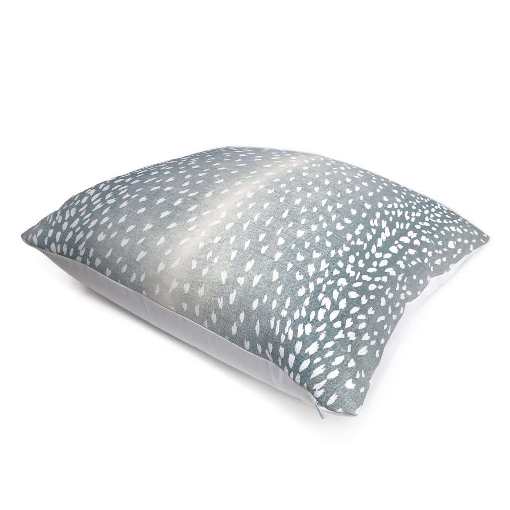 Cervidae Denim Blue White Deer Hide Animal Print Pillow Cover Cushion Pillow Case Euro Sham 16x16 18x18 20x20 22x22 24x24 26x26 28x28 Lumbar Pillow 12x18 12x20 12x24 14x20 16x26 by Aloriam