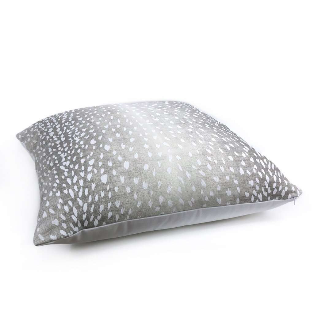 Cervidae Gray White Deer Hide Animal Print Pillow Cover Cushion Pillow Case Euro Sham 16x16 18x18 20x20 22x22 24x24 26x26 28x28 Lumbar Pillow 12x18 12x20 12x24 14x20 16x26 by Aloriam