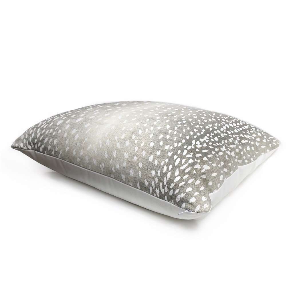 Cervidae Gray White Deer Hide Animal Print Pillow Cover Cushion Pillow Case Euro Sham 16x16 18x18 20x20 22x22 24x24 26x26 28x28 Lumbar Pillow 12x18 12x20 12x24 14x20 16x26 by Aloriam