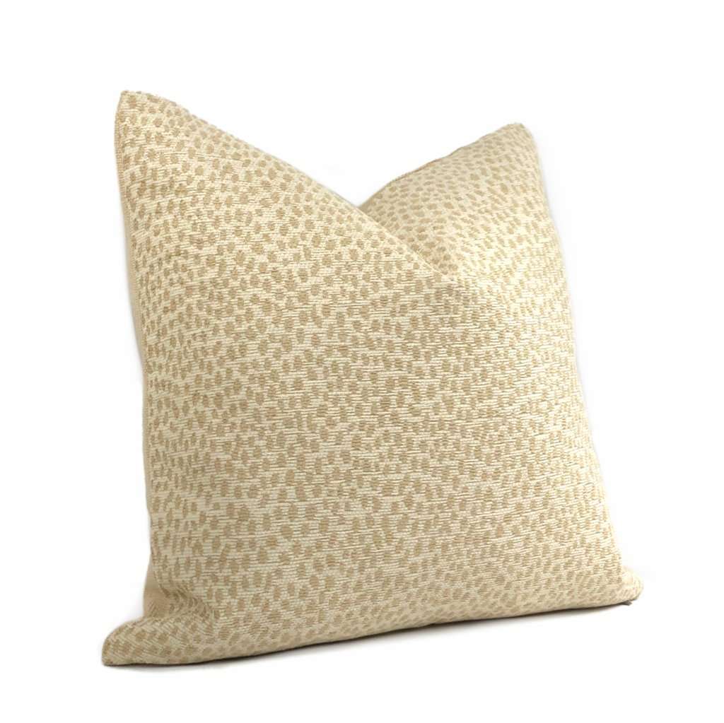 Chester Biscuit Beige Chenille Dots Pillow Cover Cushion Pillow Case Euro Sham 16x16 18x18 20x20 22x22 24x24 26x26 28x28 Lumbar Pillow 12x18 12x20 12x24 14x20 16x26 by Aloriam