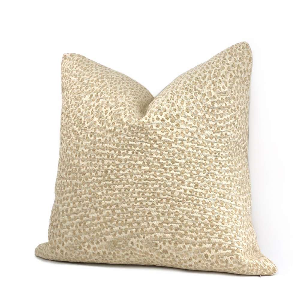 Chester Biscuit Beige Chenille Dots Pillow Cover Cushion Pillow Case Euro Sham 16x16 18x18 20x20 22x22 24x24 26x26 28x28 Lumbar Pillow 12x18 12x20 12x24 14x20 16x26 by Aloriam