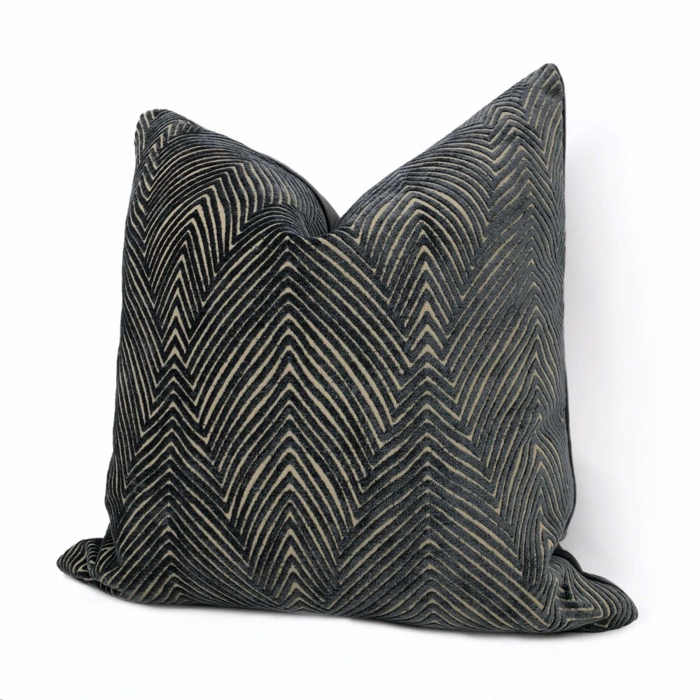 Chrysler Art Deco Dark Gray Beige Textured Pillow Cover Cushion Pillow Case Euro Sham 16x16 18x18 20x20 22x22 24x24 26x26 28x28 Lumbar Pillow 12x18 12x20 12x24 14x20 16x26 by Aloriam