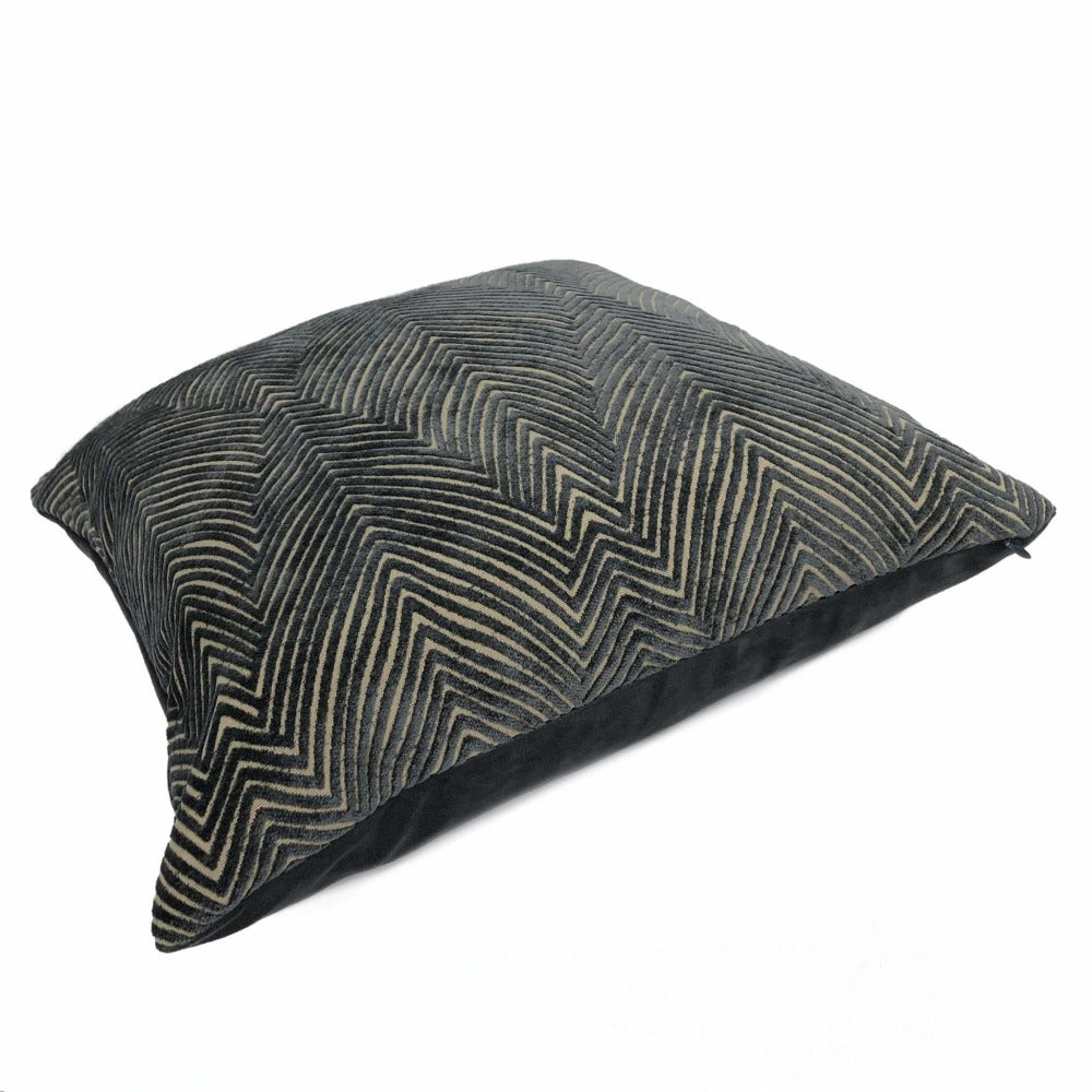 Chrysler Art Deco Dark Gray Beige Textured Pillow Cover Cushion Pillow Case Euro Sham 16x16 18x18 20x20 22x22 24x24 26x26 28x28 Lumbar Pillow 12x18 12x20 12x24 14x20 16x26 by Aloriam