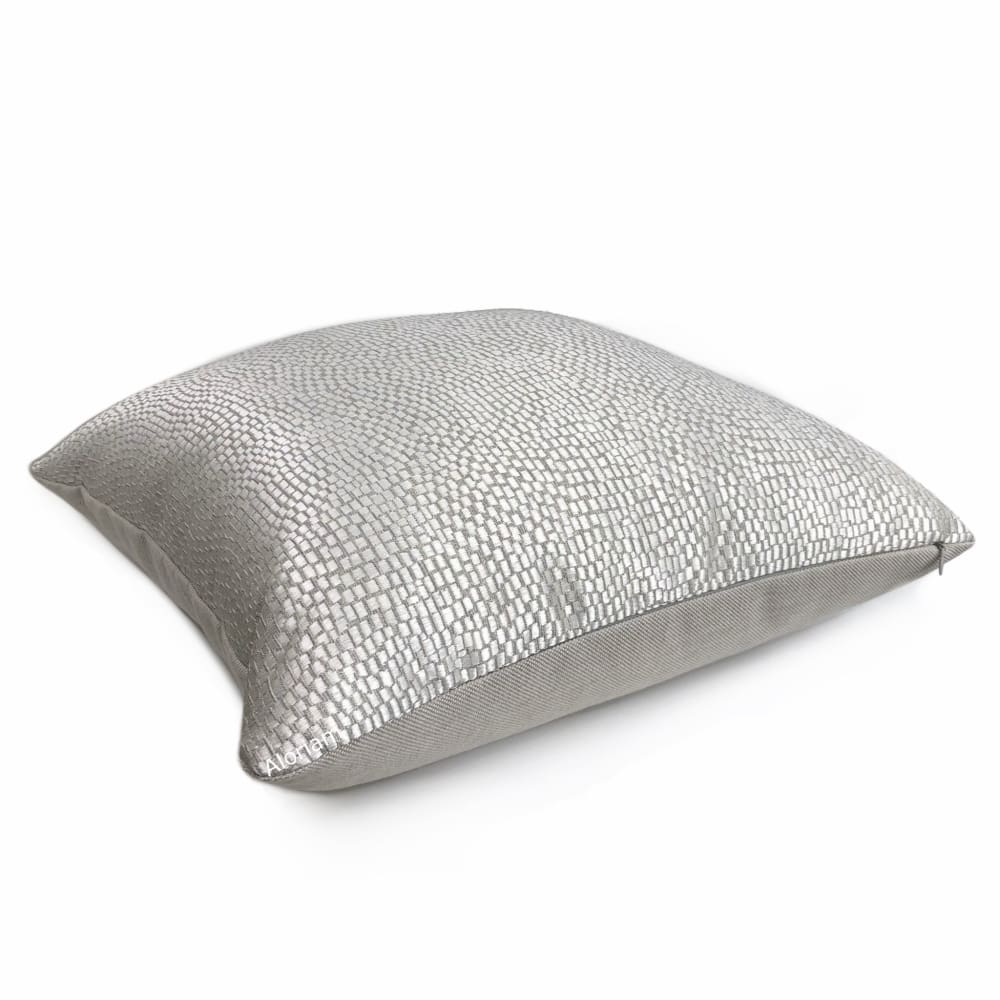 Cinna Silver Gray Abstract Tile Pillow Cover - Aloriam