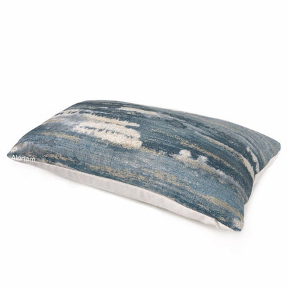 Clarke & Clarke Latour Lagoon Blue Tonal Mix Abstract Texture Pillow Cover - Aloriam