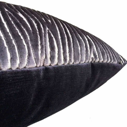 Clarke & Clarke Onda Smoky Brown Purple Cut Velvet Faux Bois Abstract Pillow Cushion Cover - Aloriam