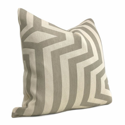 Cochran Stone Beige Taupe Geometric Pillow Cover - Aloriam