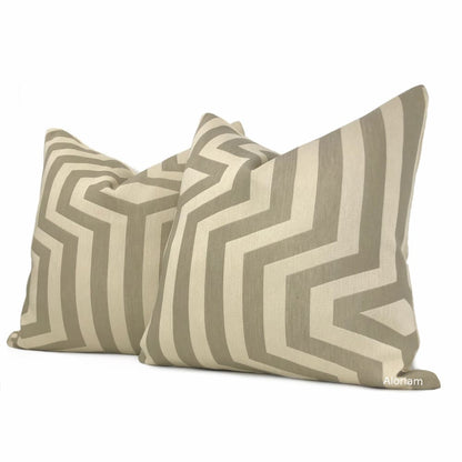 Cochran Stone Beige Taupe Geometric Pillow Cover - Aloriam