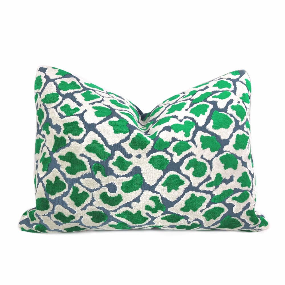 Coco Blue Green Leopard Velvet Pillow Cover - Aloriam