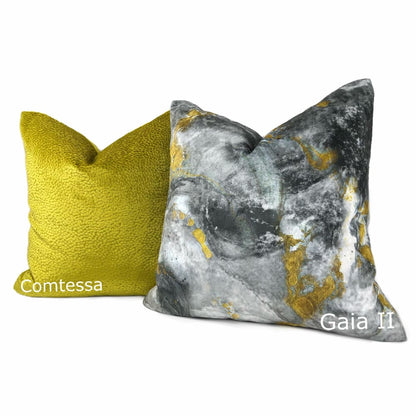 Comtessa Acid Yellow Gold Velvet Dots Pillow Cover - Aloriam