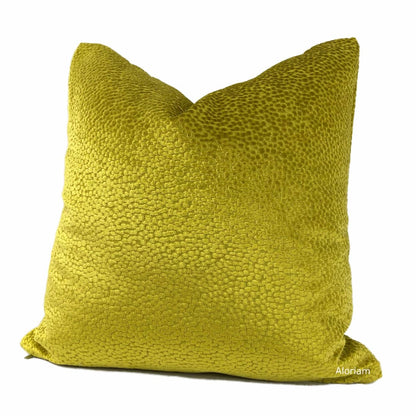 Comtessa Acid Yellow Gold Velvet Dots Pillow Cover - Aloriam