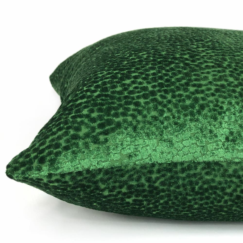 Comtessa Emerald Green Velvet Dots Pillow Cover - Aloriam