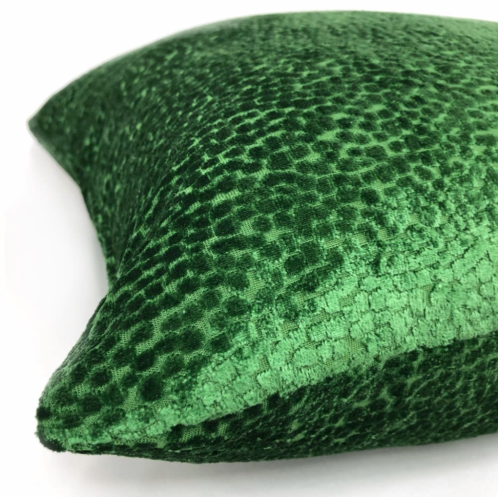 Comtessa Emerald Green Velvet Dots Pillow Cover - Aloriam