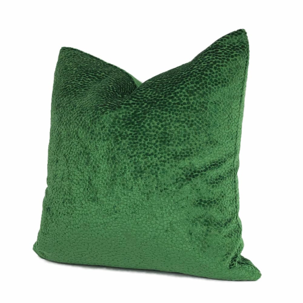 Comtessa Emerald Green Velvet Dots Pillow Cover - Aloriam