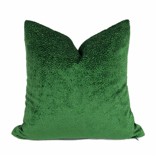 Comtessa Emerald Green Velvet Dots Pillow Cover