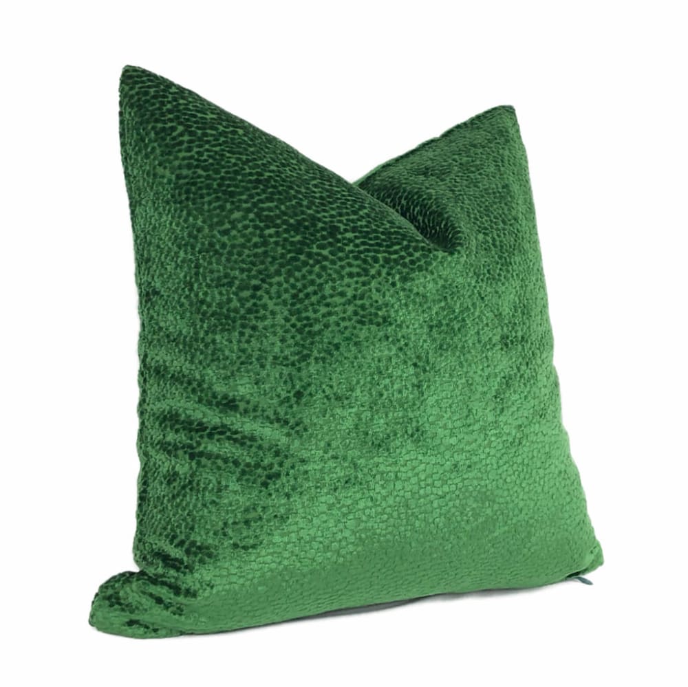 Comtessa Emerald Green Velvet Dots Pillow Cover