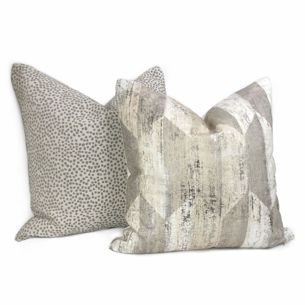 Cooper Silver Glazed Taupe Hexagon Pillow Cover - Aloriam