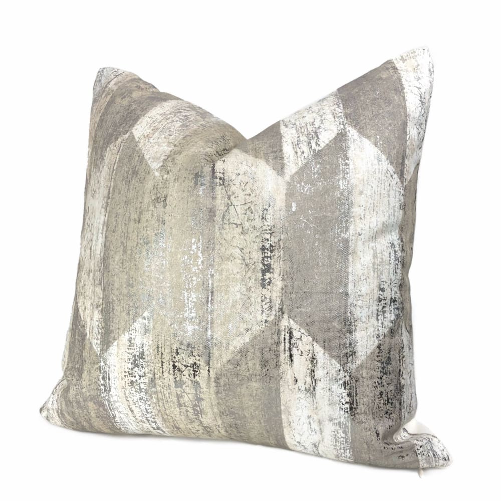 Cooper Silver Glazed Taupe Hexagon Pillow Cover - Aloriam