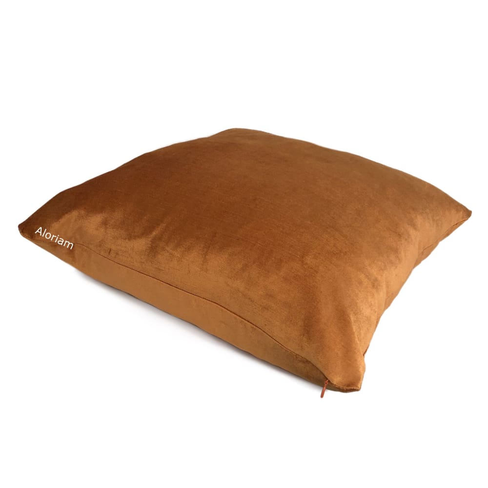 Copper Orange Rayon Cotton Velvet Pillow Cover - Aloriam