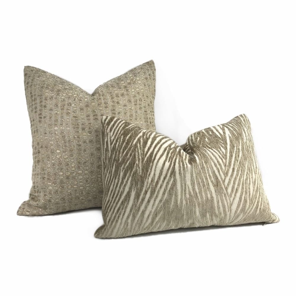 Crosby Champagne Beige Pebbles Pillow Cover - Aloriam