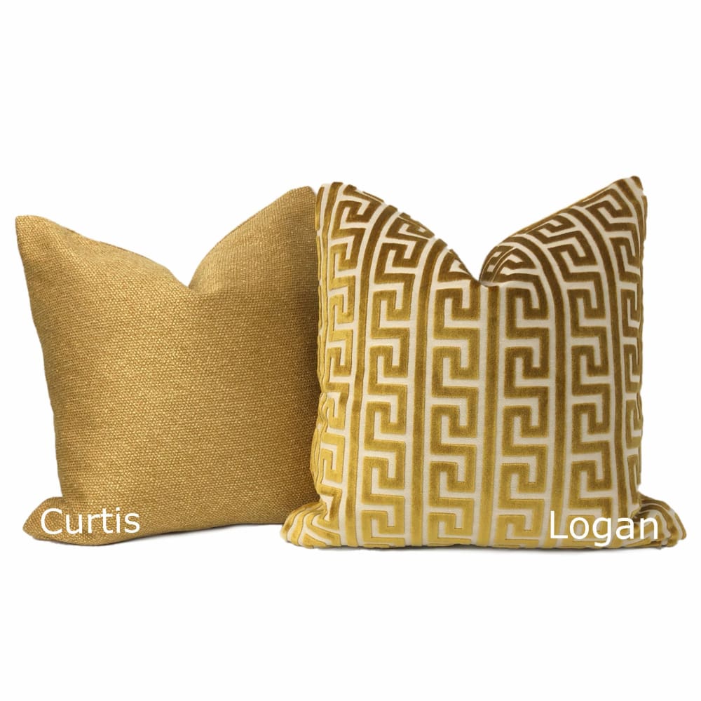 Curtis Gold Basketweave Texture Pillow Cover - Aloriam