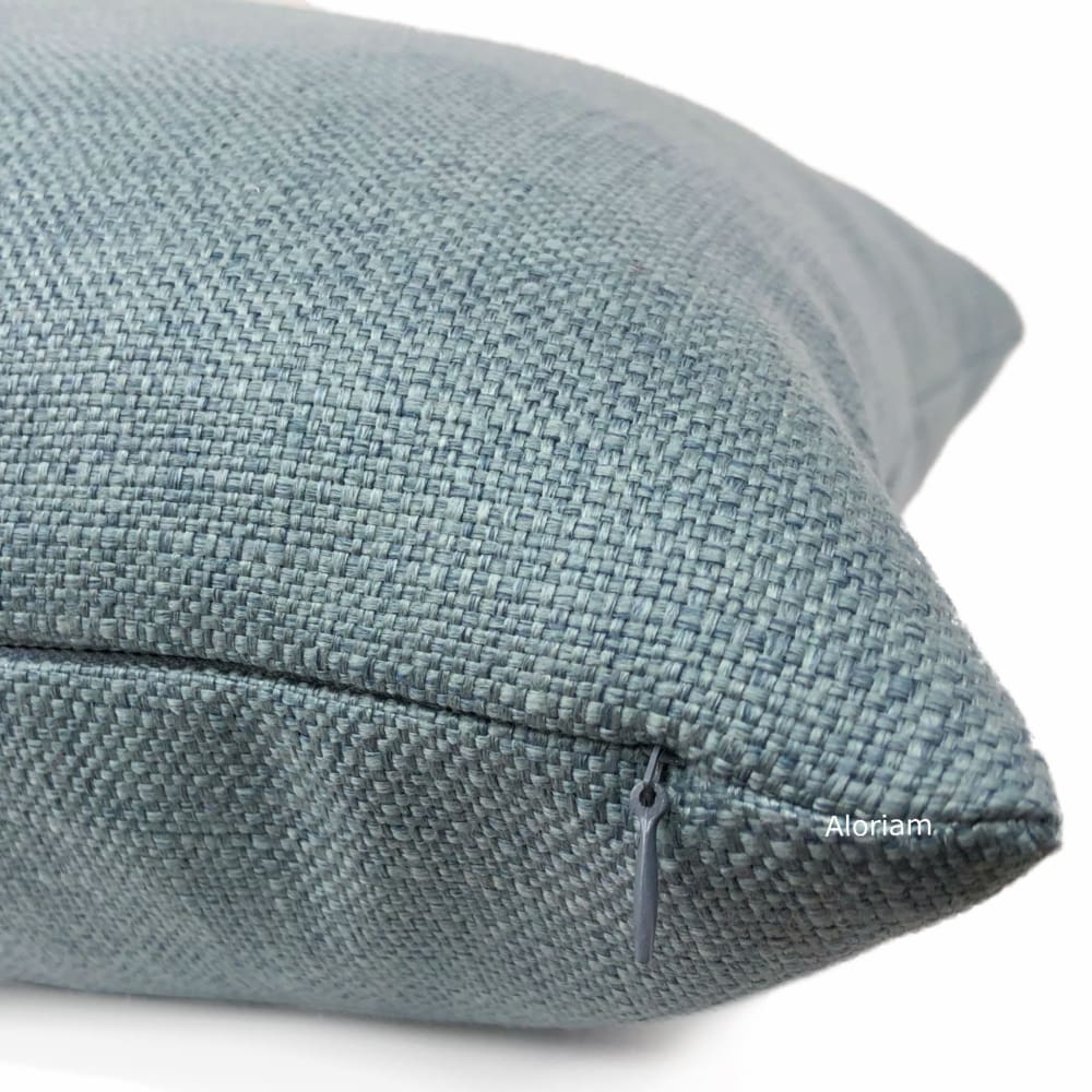 Curzon Mineral Blue Basketweave Pillow Cover - Aloriam