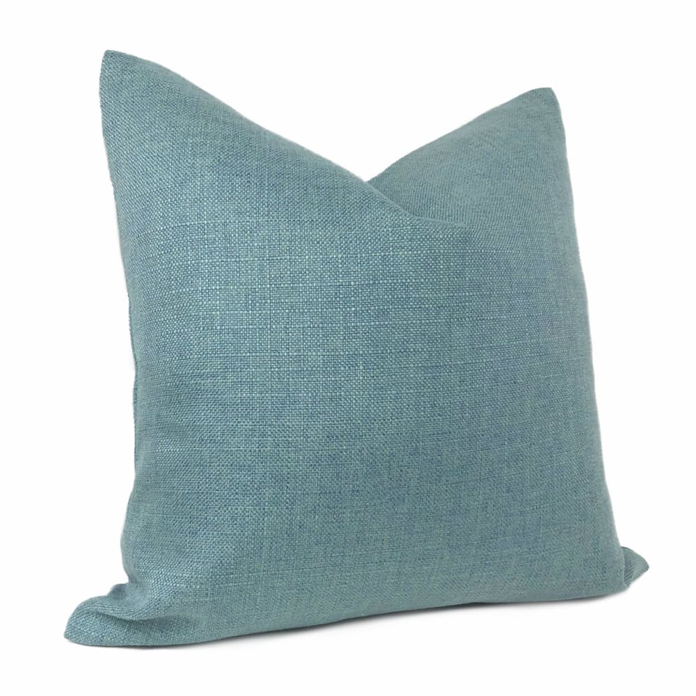 Curzon Mineral Blue Basketweave Pillow Cover - Aloriam