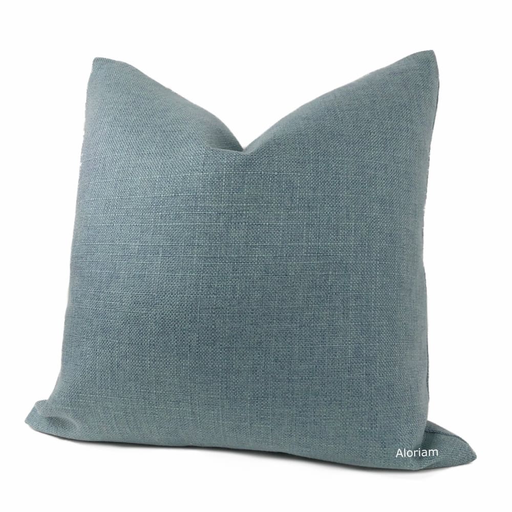 Curzon Mineral Blue Basketweave Pillow Cover - Aloriam