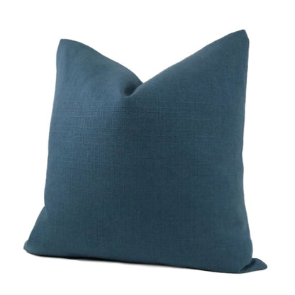 Curzon Navy Blue Basketweave Pillow Cover - Aloriam