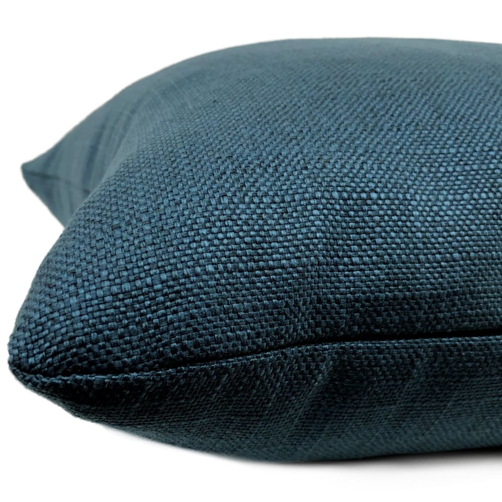 Curzon Navy Blue Basketweave Pillow Cover - Aloriam