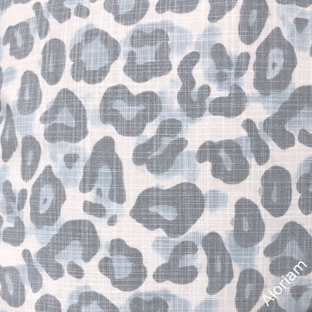 Damon Light Blue Gray Leopard Print Pillow Cover - Aloriam