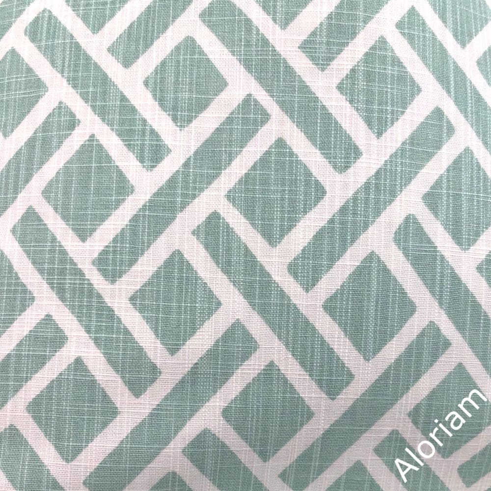 Darcy Aqua Green White Diamond Lattice Pillow Cover - Aloriam