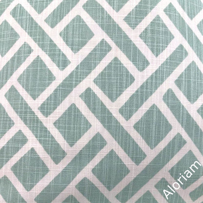 Darcy Aqua Green White Diamond Lattice Pillow Cover - Aloriam